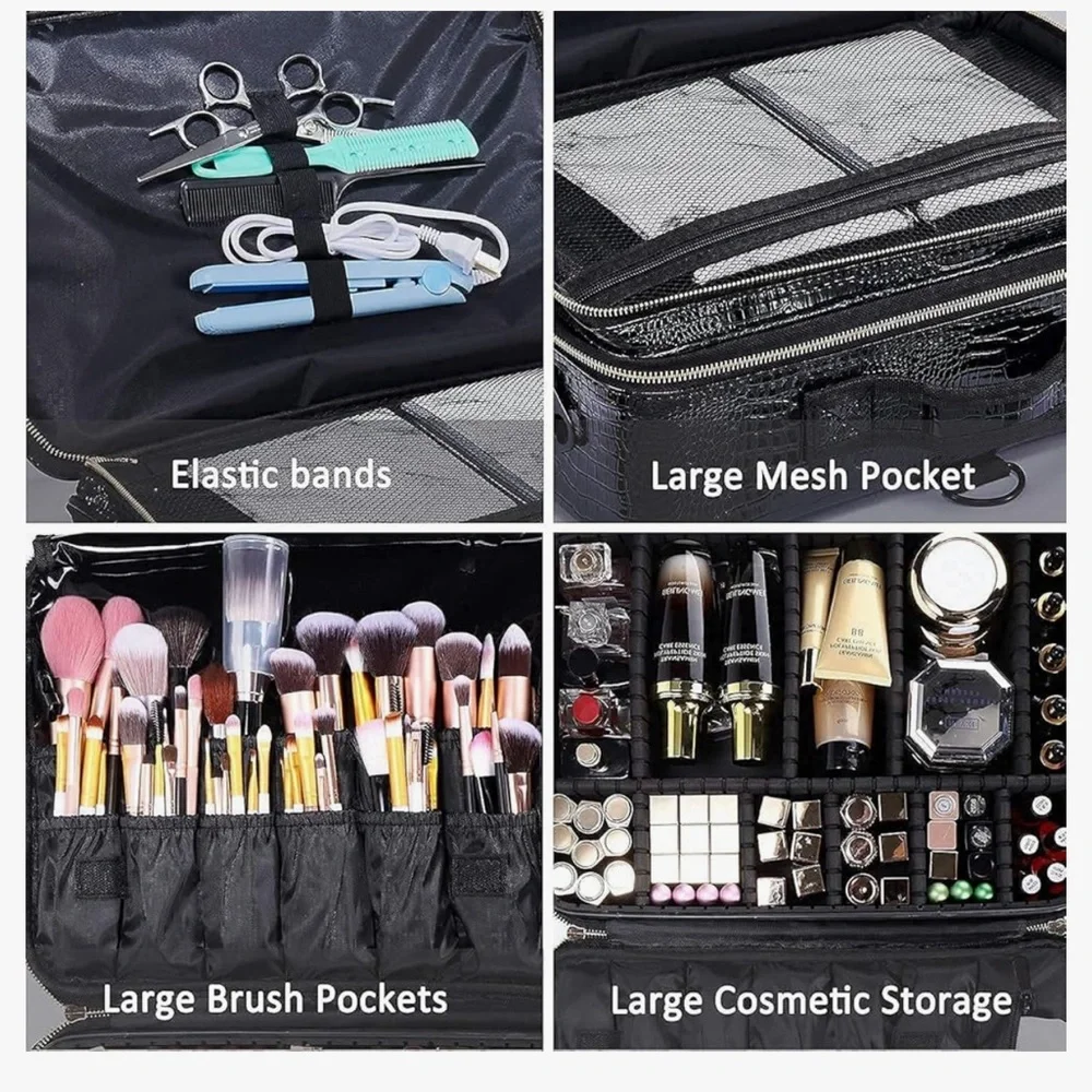 🆕 Makeup Case Travel Makeup Train Case Organizer - Picture 15 of 17